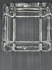 Vintage Clear Glass Ashtray 4 Inch Square Art Deco Heavy Pressed Crystal