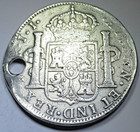 1818 Holed Mexico Silver 8 Reales Genuine 1800 s Spanish Colonial Pendant Coin