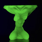 Uranium Glass Bowl Collectible Vaseline Yellow Glass Small Statue Art Deco