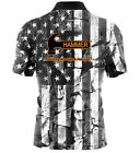  free Custom Name   Logo  Hammer Rocky American Flag Bowling Jersey - All Size