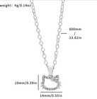 Cat Crystal Pendant Necklace Silver Plated 23 62 In Chain Animal Theme