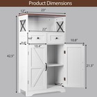Farmhouse Kitchen Pantry Cabinet 2 Adjustable Shelves White Wood Storage Cabinet