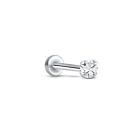 Real 14k White Gold Round Cut Labret Nose Natural Diamond Stud Screw Post 2 5mm