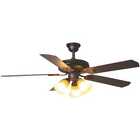 Glendale 52 In  Indoor Oil Rubbed Bronze Ceiling Fan With Light Kit Brown