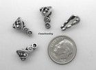  3411 Antiqued  925 Sterling Silver Plated Filigree Slide Bale W ring - 4 Pcs