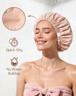 Yanibest Satin Lined Shower Cap  Shower Caps For Women Reusable Waterproof