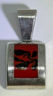 Rare Vintage Silpada 925 Silver Red   Black Pendant