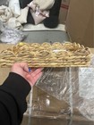 New - 11  X 14  Scalloped Woven Natural Water Hyacinth Tray