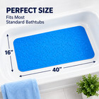 Non Slip Bathtub Mat 40x16 Blue Bath Mat 200  Suction Cups Shower