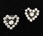 2 Pair Women   s Vtg Shoe Clips Sparkling Rhinestone Hearts   Bars Wedding Formal