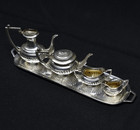 Antique Barker Bros  Sterling Silver Miniature Tea Service Set W tray  Ca  1934