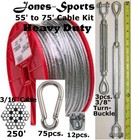 Jones-sports Batting Cage Cable Suspension Kit 70  Heavy Duty Indoor And Outdoor