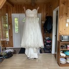Alfred Angelo Wedding Dress Women   s Sz 22 White Bridal Gown Formal Lace Read