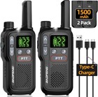 Long Range Walkie Talkie 2 Set 50 Mile Two Way Radio Charge Headset Waterproof