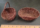 2 Little Vintage Baskets  Lacquered Woven Wicker  3  And 4 