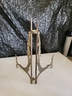 Vintage Ornate Hinged Brass Scrolled Floral Motif Display Stand 