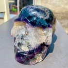 3 4lb Natural Fluorite Skull Quartz Hand Carved Crystal Skull Healing