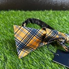 Cremieux Silk Bow Tie Plaid Adjustable Necktie Formal Event Party Yellow Blue
