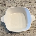 Corningware Square White Casserole Dish  Vegetable Pattern  Glossy Finish