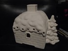 Vintage 1981 M   L Mold Ceramic Christmas House With Santa Ready To Paint