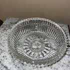Vintage Powder candy Jar  Round Glass With Crome Lid Covered Powder Dish