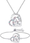 I Love You Forever Jewelry Set For Girls Necklace And Bracelet Crystal Heart    