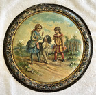 Antique Victorian Metal Chimney Flue Cover Cap 11  Wall Decor Children Dog