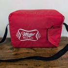 Rare 80s Vintage Miller High Life Beer Soft 6 Pack Cooler Strap Side Open Usa