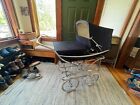 Vintage Navy Blue Baby Carriage Pram Stroller  
