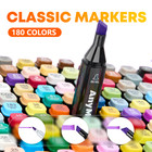 180 Colors Art Markers Pens  Dual Tips Alcohol Markers Permanent Sketch Markers