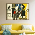 Framed Canvas Print Wall Art Painter And Model By Pablo Picasso Home Decorations