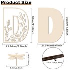 Layered 12 Inch Large Wooden Letters For Wall Decor  Flowered Paintable D 