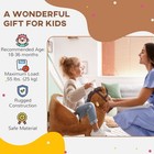 Hot-qaba Baby Rocking Horse plush Animal Rocker W sound wooden Base   Safety Bel