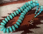 Bold Turquoise Color Howlite Bead Necklace 23 5   a901-w7 