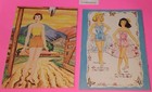 2 Vintage Uncut  Original 1959 Paper Dolls Books Saalfield Flower Girls  Western