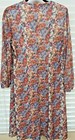Vtg Damon Dress 16 5 A Line Floral Beige Sheath Square Neck Zip Back Usa Made