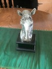 Horse Head Bust   Silver Metal Finish   Trophy   Statue   Figurine