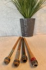Set Of 4  3 Antique Industrial Textile Wood Bobbins Spools   9    To 10    Long