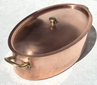 Vintage 13 2inch Oval Copper Stockpot Chomette F Stainless Steel Lining 4 4lbs