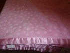 Baby Connection  Pink Lovey Security Blanket Satin Dots Dot Reverse Minky 28x38