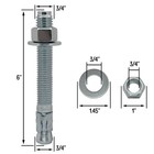 3 4  X 6  Wedge Anchor Bolt Fastener For Concrete Cement - Zinc-plated  4 