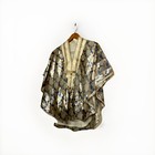Vintage Handmade Moroccan Kaftan Tunic Ivory Gold Metallic Brocade One Size