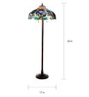 Dragonfly Tiffany Style Floor Lamp Victorian Light Bronze Stained Glass Art Pull