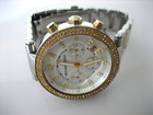 Michael Kors Two Tone Parker Glitz Women   s Watch Mk-5626 Preowned