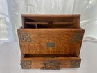 Antique Victorian Oak English Metamorphic Stationery letter Box  Case Circa 1880