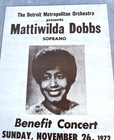 1972 Mattiwilda Dobbs Black Soprano Opera Singer Original Concert Poster Detroit
