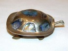 Adorable Vintage Turtle Inlaid Abalone Alpaca Jewelry Trinket Box  Mexico