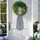 Boxwood Wreath Sash For Front Door Decor  5 1   X 59    black   White Stripe 