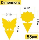 58pcs Flying Insect Traps For Plants indoors outdoors kitchen yellow Sticky Trap