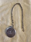 Arnex Silver Open Face Pocket Watch W  Chain White Dial Arabic Numerals